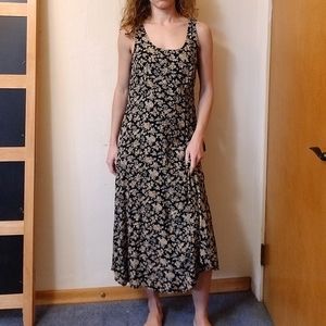 90's Y2K Midi Floral Sleeveless Scoop Neck Floral Dress Cottagecore Medium